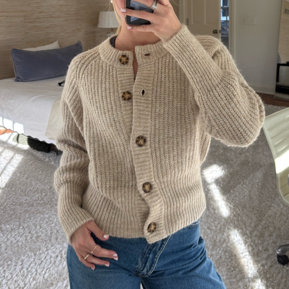 Beige Cardigan Sweater